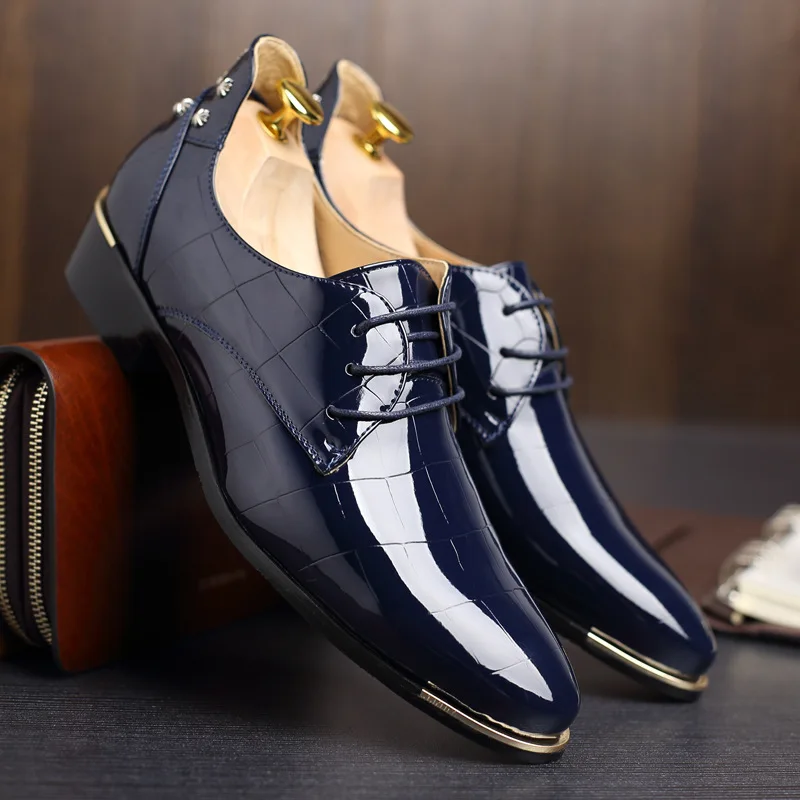 Chaussures en cuir confortables pour hommes, chaussures plates pour hommes britanniques, haut de robe Vogue, banquet formel, grande taille