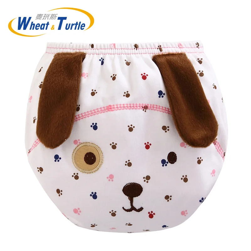 1Pcs Mother Kids Baby Bare Cloth Diapers Animal Pattern Reusable Infants Children Cotton Diaper Training Panties Nappy Changing