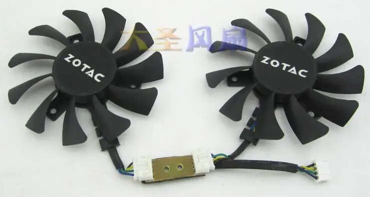 Wholesale: graphics dual fan DC 0.38A GA81S2U 12V 4 line temperature control speed fan (two fans)