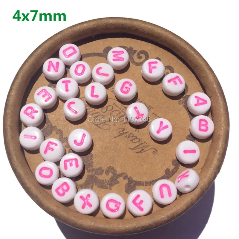 

Beads for Kids Jewelry making Letter Beads 4*7mm 3600pcs Mix A-Z Alphabet Beads Acrylic Beads Spacer Beads Flat Round Beads