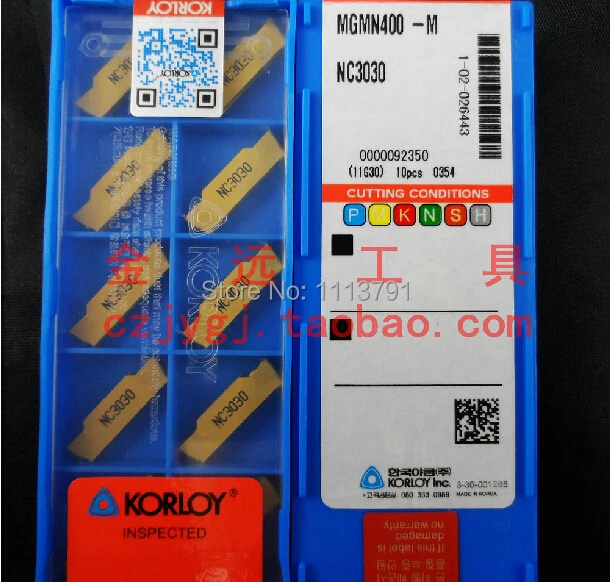 10pcs  boxed Grooving Parting 4 mm Korloy inserts MGMN400-M NC3020\NC3030\PC9030\H01 for  lathe tools