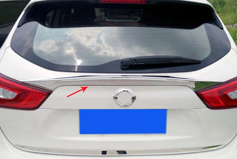 For Nissan Qashqai J112016 2017 2018 2019 Rear Door Trim Rear Car Trunk Spoiler Cover Sticker Wing Styling Car Accessories 1pcs