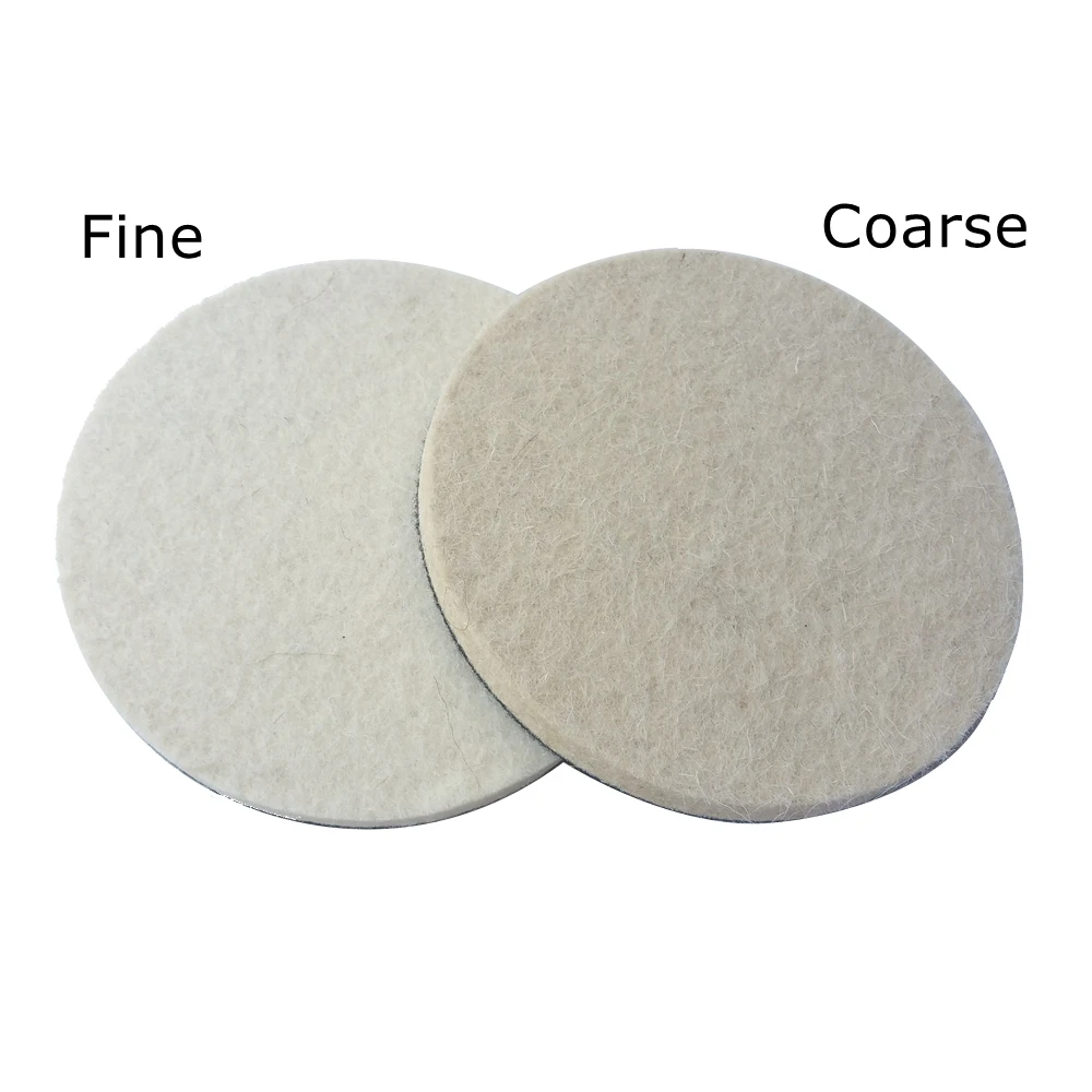 12 pieces 5 in. / 125mm Hook & Loop Wool Felt Wheel Coarse & Fine for Stainless Steel Metal Polishing