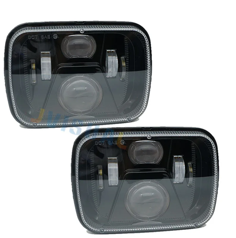 Pair Headlamp for Jeep YJ XJ Cherokee 5x7