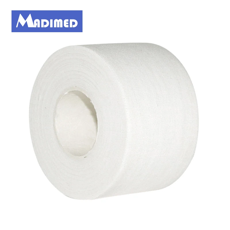 MADIMED 5cm*5m 6rolls /lot Zinc Oxide Plaster Sports tape cotton tearable adhesive bandage medical tape