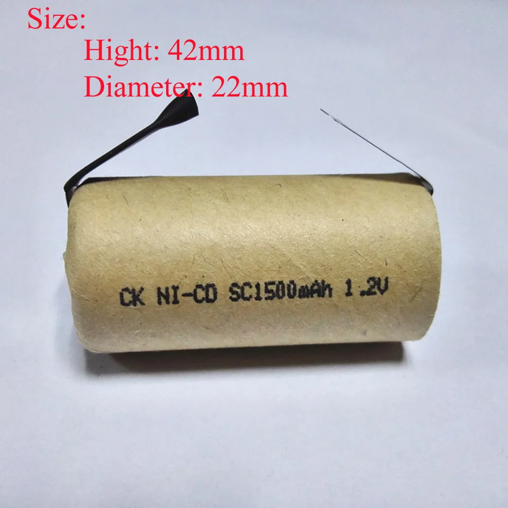 SORAVESS 4/8 PCS 1.2 V Batteria Ricaricabile SC Batterie 1500 mAh Ni-Cd Ni Cd 3 Con linguette di saldatura Punti Per La Ricarica Trapano Strumenti