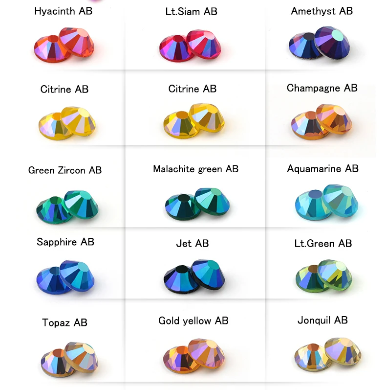 SS16 SS20 SS30 Glitter Strass Kristall AB Nicht Hot Fix Flache rückseite Strass Bekleidung für Nail art Stoff Garment – Detail 12