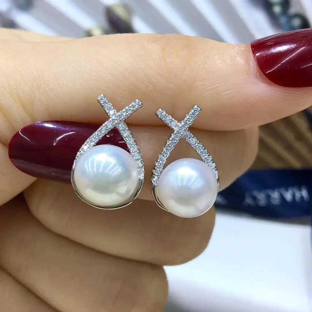 

Fashion 925 Silver Pearl Earrings Charm Lovely Earrings Setting Finding Jewelry Parts Fittings Women's Accessories for Beads