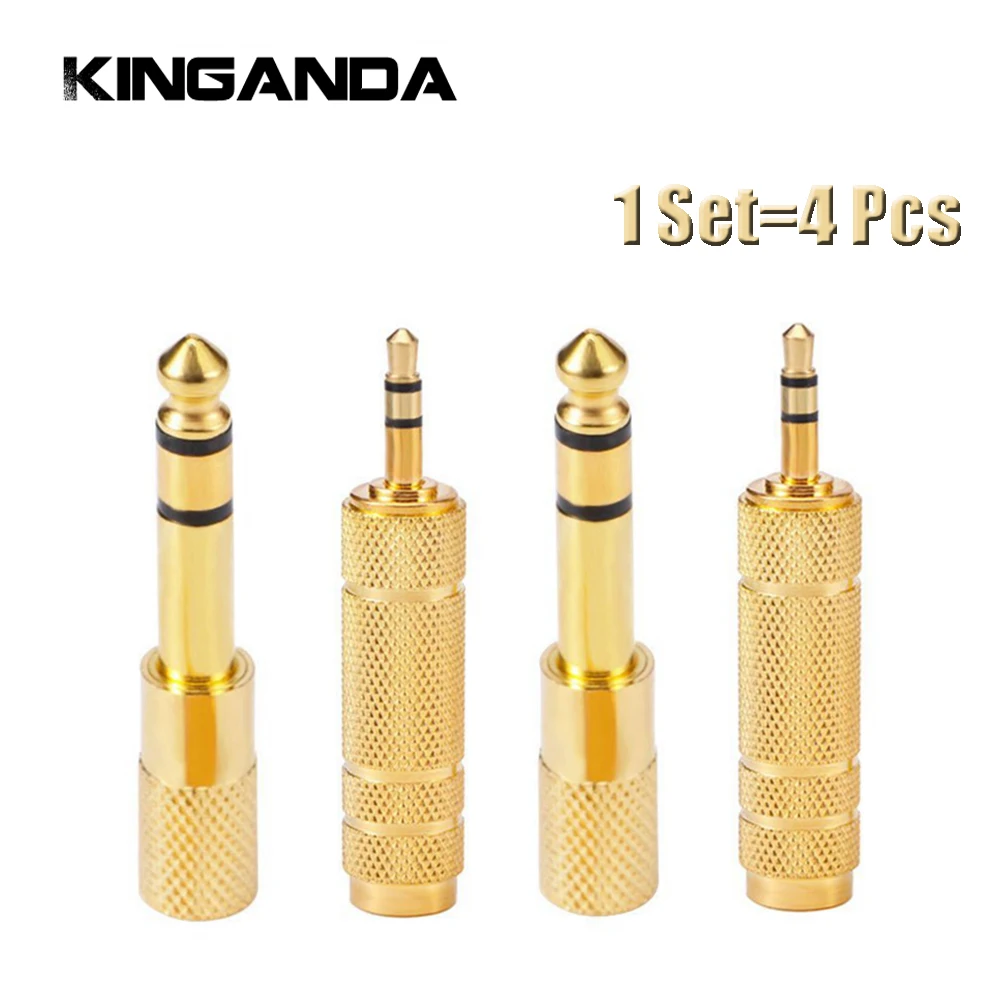 4pcs/set 3.5mm to 6.5mm 6.35mm Male to Feamle Audio Cable Adapter 6.5 6.35 Plug 3.5 Jack Stereo AUX Converter Amplifier Free