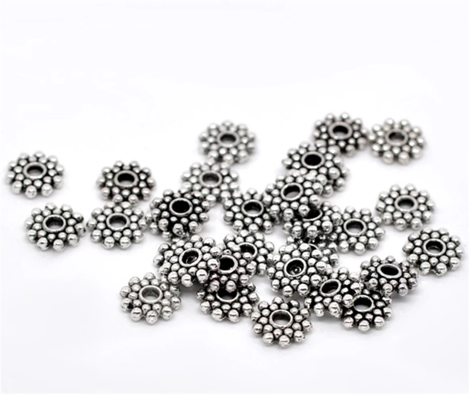 DoreenBeads 100PCs Snowflake Spacers Beads Findings 8mm Dia. (B00817), yiwu