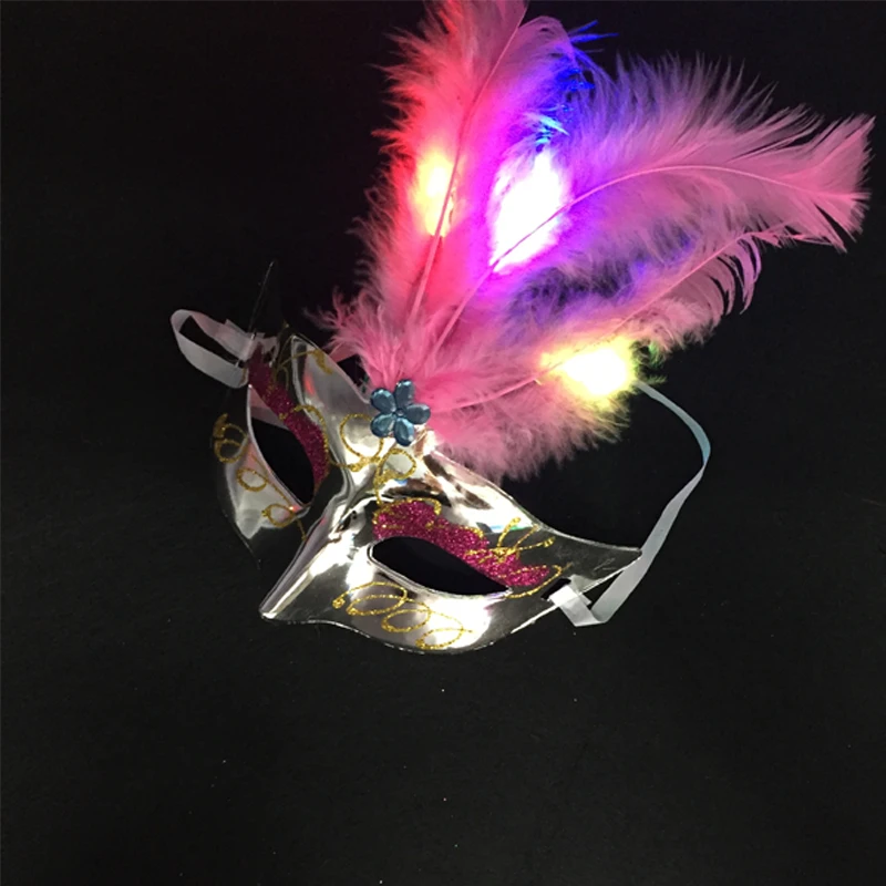 2018 Sale Led Wedding Dress 100pcs/lot Color Christmas Led Feather Mask Party Flash Masquerade Masks Decor Supplies Glow Light