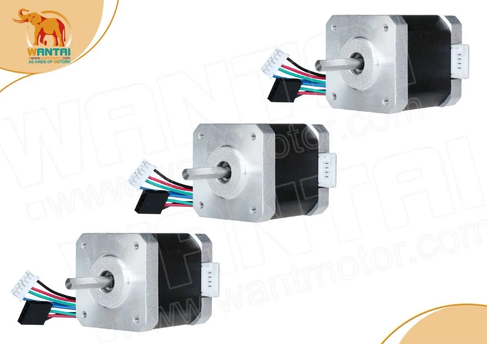 

3PCS Wantai 4-lead Nema 17 Stepper Motor 42BYGHW609P1 D-shaft 56oz-in 40mm 1.7A CE ROSH ISO CNC 3D Printer, Reprap,free ship