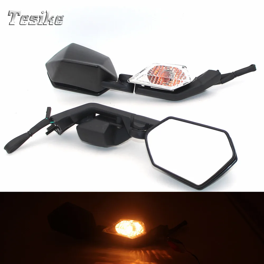 

Motorcycle Rear view mirror with front turn signal For Kawasaki ZX 10R 2008 2009 2010 Accessories Brand New