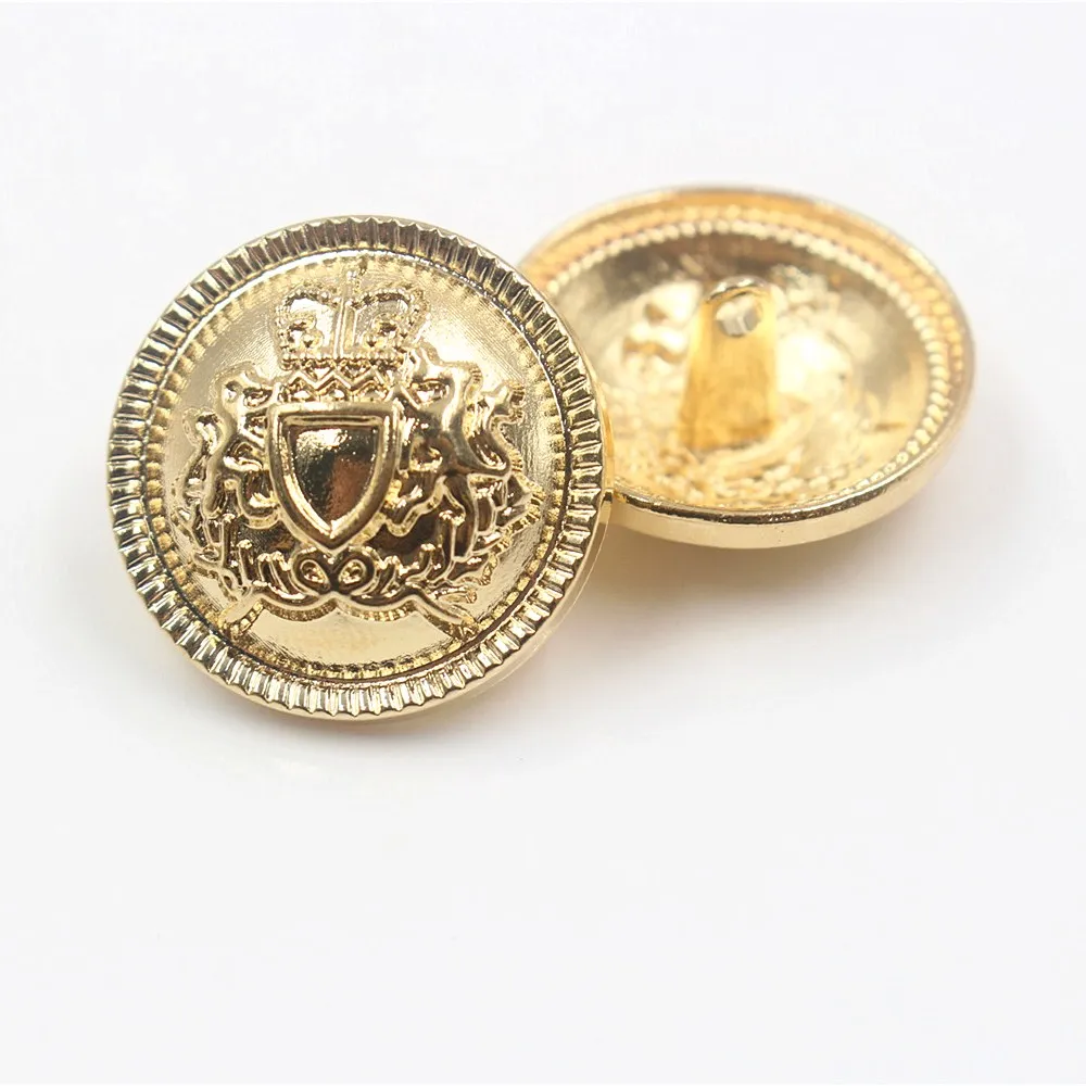 18mm 22mm 25mm 10pcs/lot Shield metal button gold sweater coat decoration shirt buttons accessories DIY JS-0198