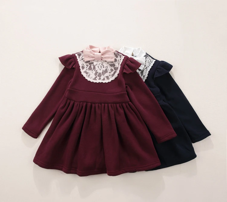 toddler girl winter dresses baby little girls cotton warm princess dresses kids girl thick lace dresses bow 2 3 4 5 6 7 years image 4