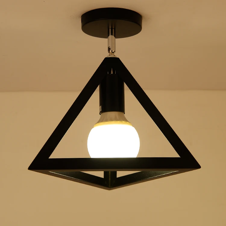 

2018 new Nordic style triangle colorful ceiling light with E27 bulb iron foyer bed room study corridor ceiling lighting fixtures