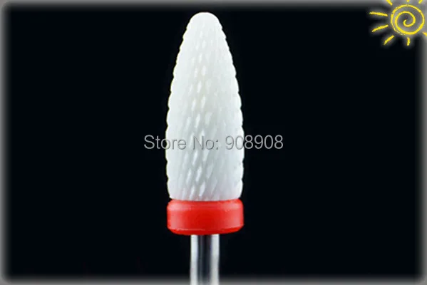 1 PZ Bianco Ceramica Fine Fiamma Punte di Trivello del Chiodo di Cura di Bellezza Nail Art File Salon Manicure Pedicure Macchina Elettrica Trapano strumenti