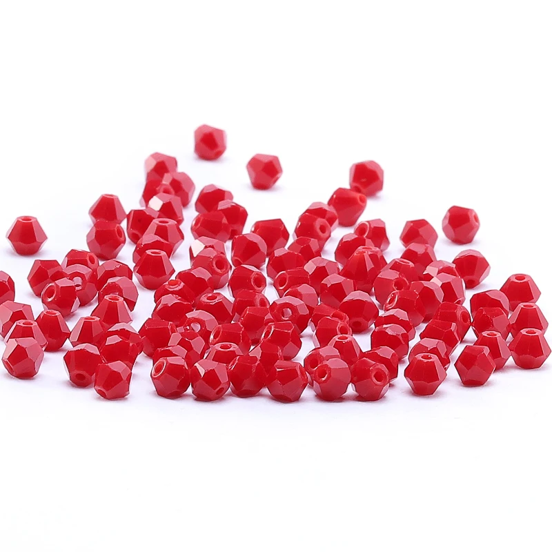 Red 100pc 4mm Austria Crystal Bicone Beads 5301 DIY Bracelet Jewelry Making Accessories S-6