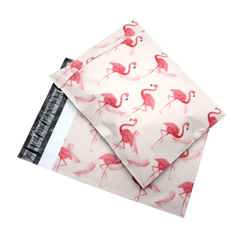 500Pcs/lot Flamingo pattern Plastic Post Mail Bags Poly Mailer Self Sealing Mailer Packaging Envelope Courier express bag