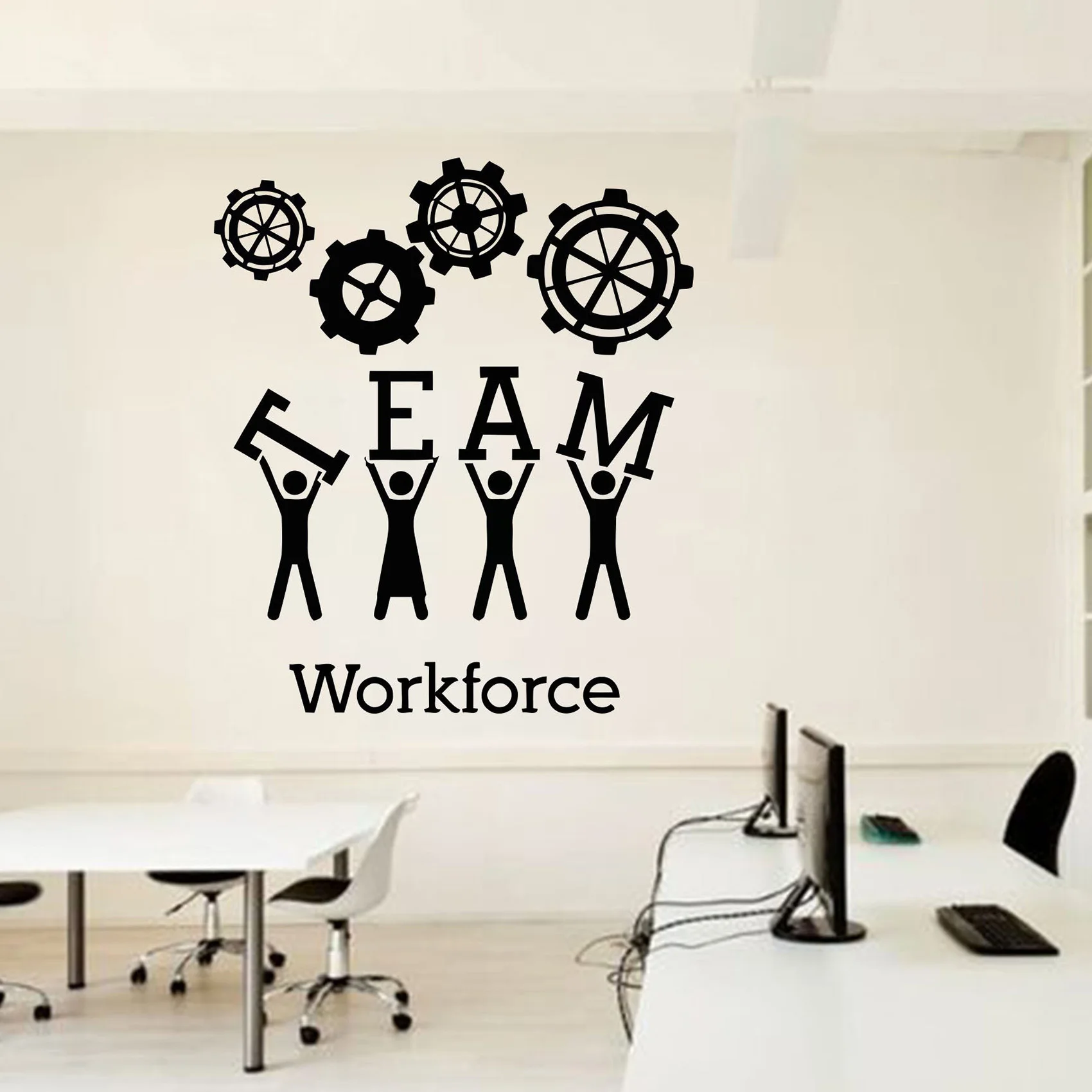 Office vinyl Wall Decal Teamwork spirit Business Worker Inspire Office Decoration sticker waterproof vinyl wall Stickers G456