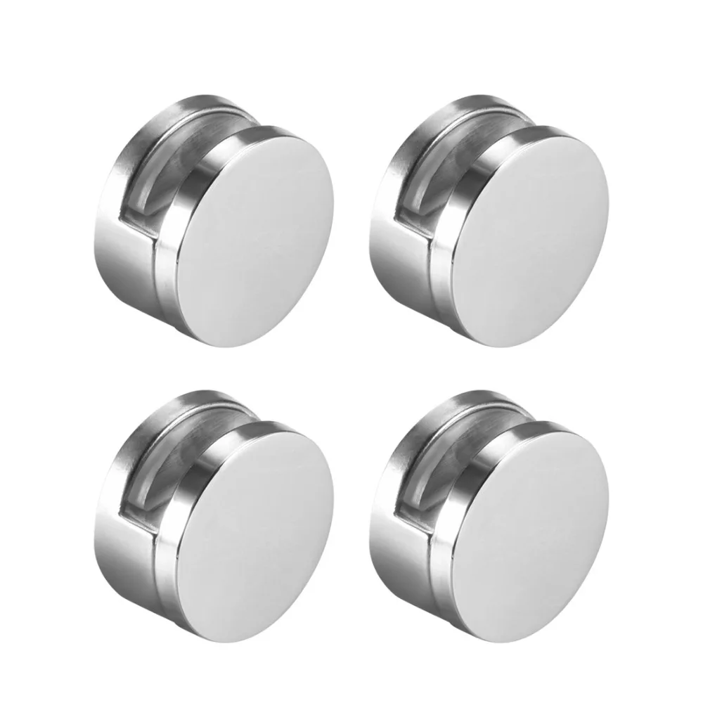 Uxcell 4 pcs di Alta Qualità Rotonda di Vetro Pinze Morsetti Specchio Pinze Supporto per 3-5mm 6-7mm di Spessore Specchio Cromo Lucido In Lega di Zinco