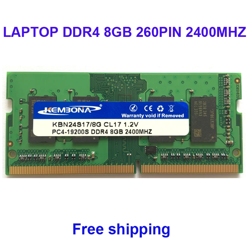 

Kembona Memory RAM LAPTOP DDR4 8GB 2400MHZ 2666MHZ 8G for Notebook SODIMM RAM MODULE 260PIN