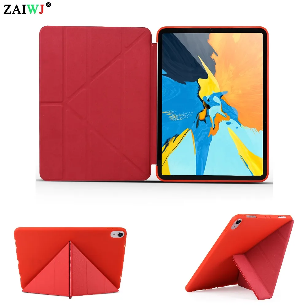 

NEW Case for Apple iPad Pro 11 inch , ZAIWJ intelligent deform TPU soft silicone magnet Smart Auto Sleep Wake Tablet shell