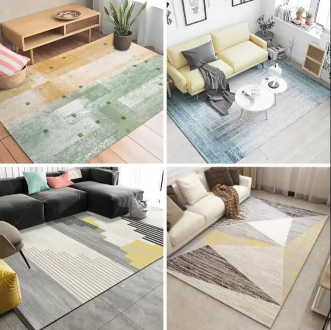 Nordic Style Geometric Pattern Carpet Large Size Living Room Bedroom Tea Table Rugs and Carpets Rectangular Antiskid Floor Mats