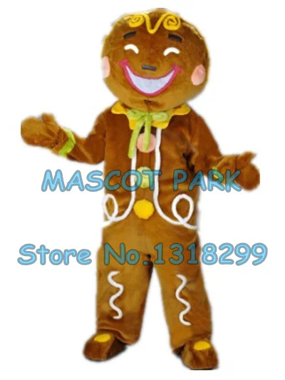 

Gingerbread Biscuit Mascot Costume adult size Christmas promotion gingersnap gingersnut Gingerbread cookie food theme 2982