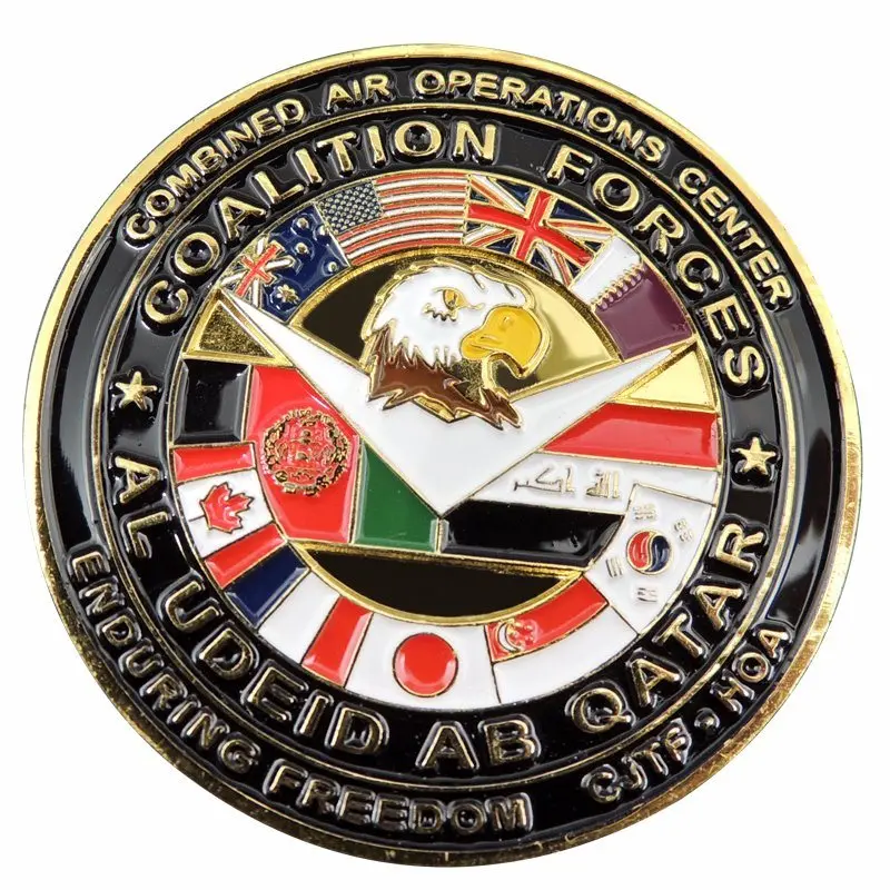 Custom Metal Forces Souvenir Challenge Coin for Collect hot sale USA eagle military coins cheap custom made round painted coins