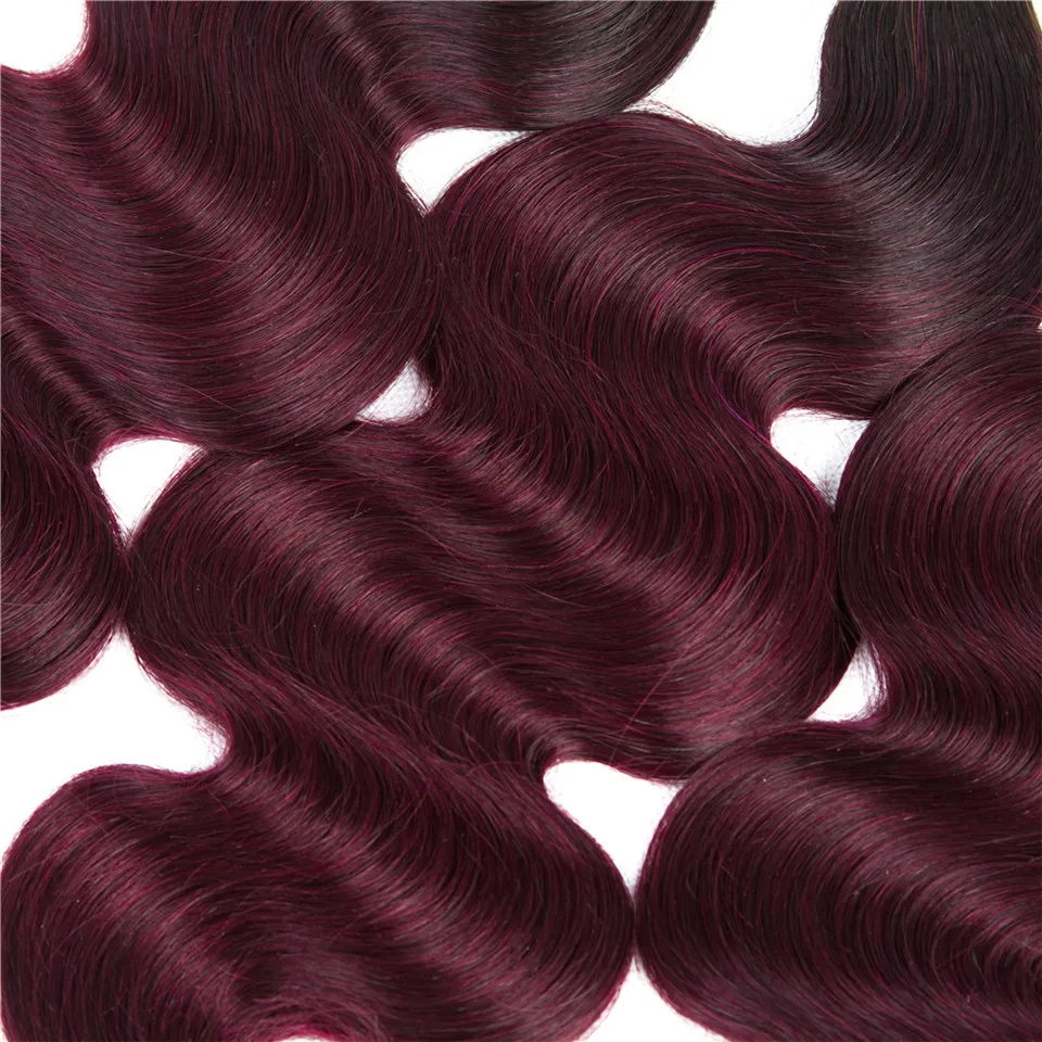 1B 99j wiązki Ombre brazylijski włosy typu Body Wave wyplata wiązki brazylijskie kosmyki włosów 3 / 4 wiązki doczepiane włosy Ombre hurtownie