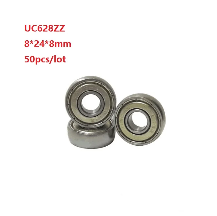 

50pcs/lot UC628ZZ 8x24x8mm Car sliding door pulley spherical bearings arc track pulley bearing 8*24*8mm