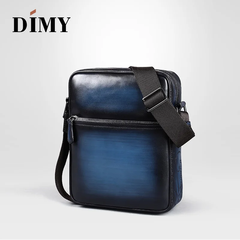 DIMY Messenger Bags Vintage Men Shoulder bag Genuine Leather Mens Crossbody Bags for Messenger men Leather bags Handbags