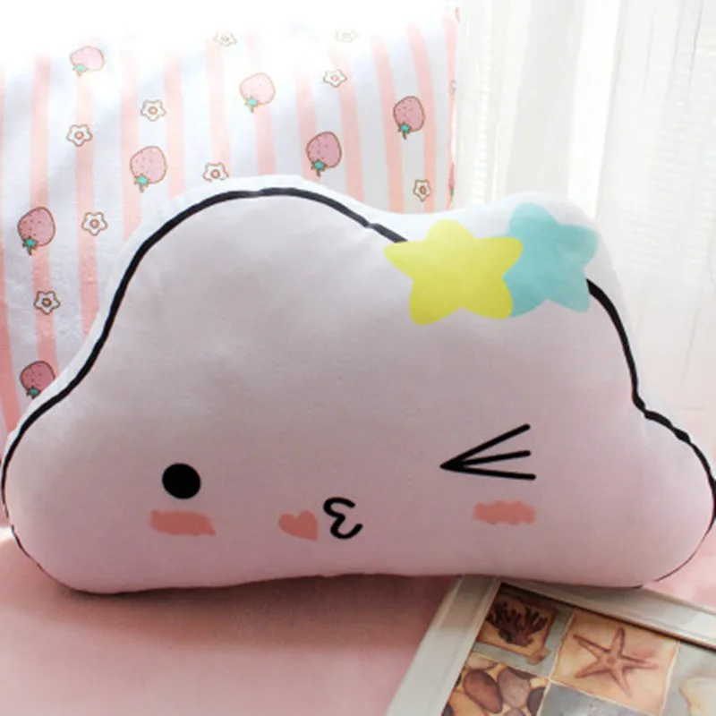 45X30CM Cartoon double-sided printing rainbow cloud pillow doll plush toy sleeping pillow cushion pillow doll