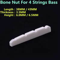 1 pieza GuitarFamily tuerca de hueso ranurada Real para bajo de cuatro cuerdas (38 MM / 43 MM * 3,5 MM * 6 MM/6,5 MM)