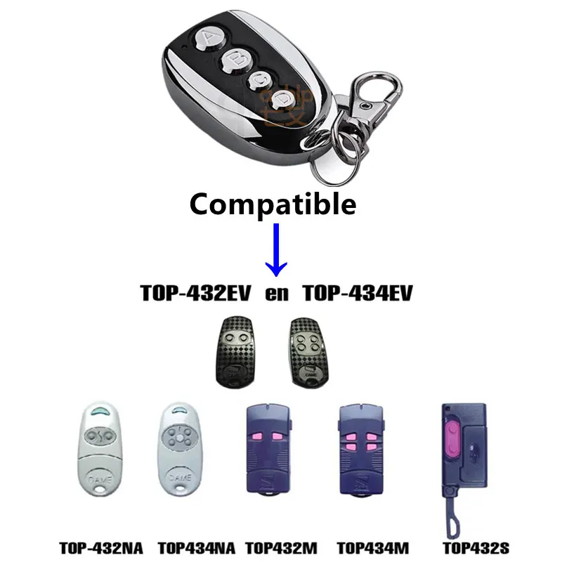 433.92 Mhz Blue light Duplicator Copy CAME remote control TOP434NA TOP432NA With Battery For Universal Garage Door Gate Key Fob