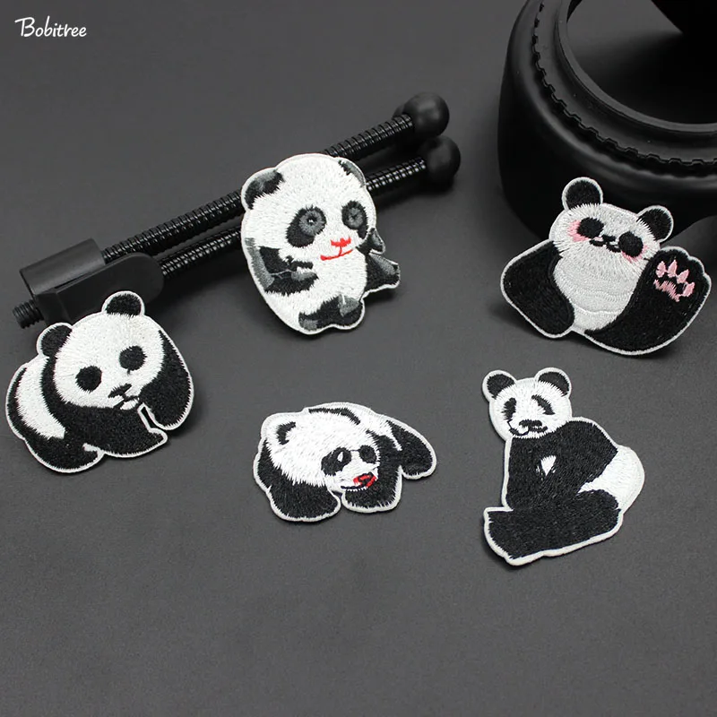 Super Lovely Cute Panda Embroidered Patch Cartoon Amazing Animal Clothes Patches Iron on Costume decoration small applique