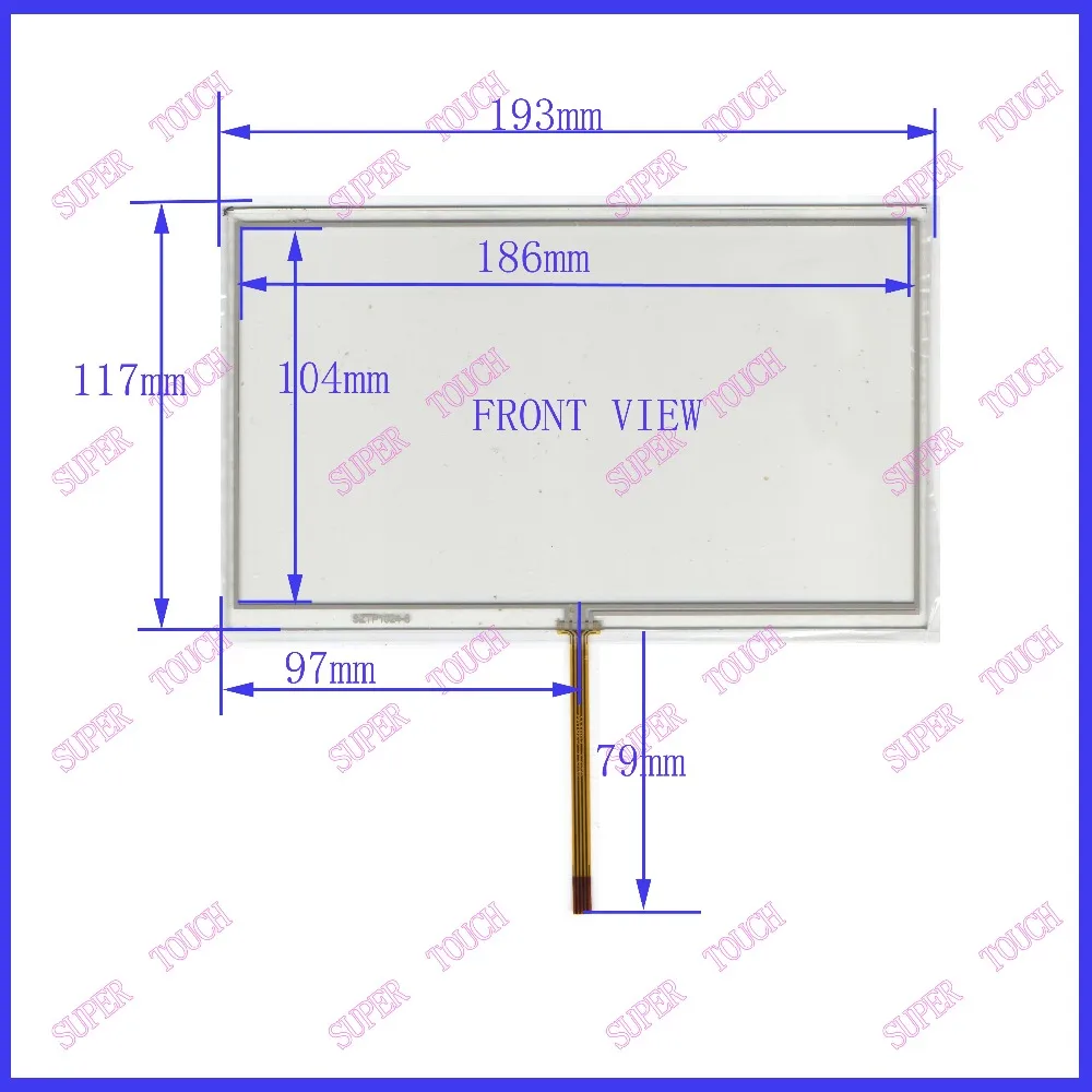 

ZhiYuSun 8 inch 193*117 4 wire TOUCH SCREEN HLD-TP-2928 for gps glass touch panel