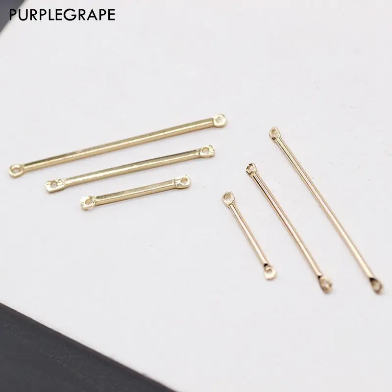 PURPLEGRAPE Copper high-gloss color bonding stick diy long earrings material handmade accessories connecting strip jewelry 8Pack