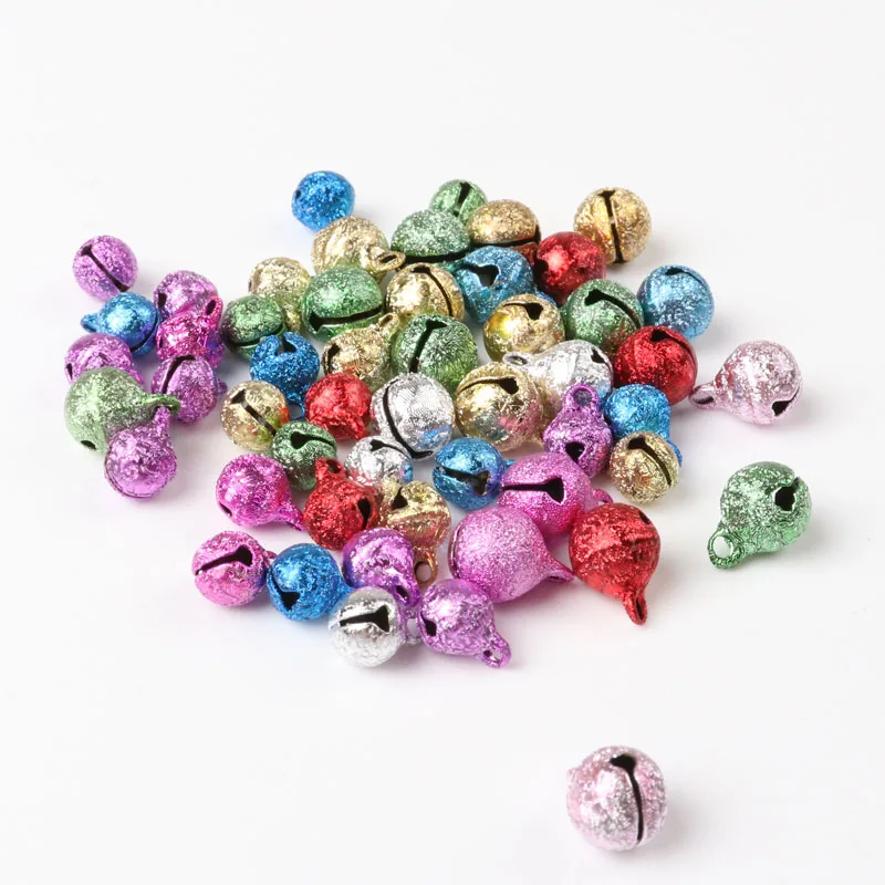 50pcs 6mm Jingle Bells Mix Plated Iron Loose Beads Small for Party Christmas Tree Ornamen Decoration Home Accessories