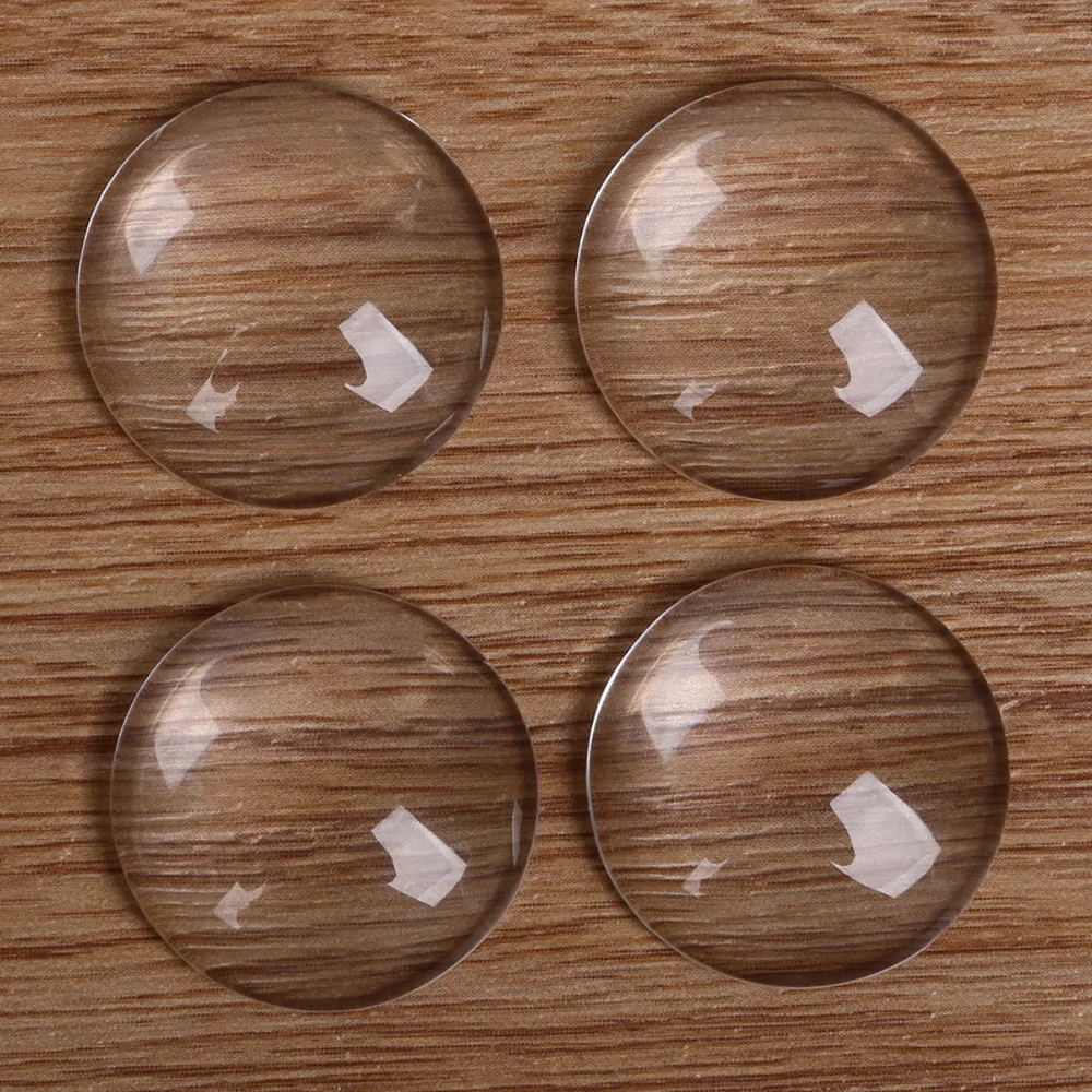 Round Flat Back Transparent Clear Glass Cabochon Beads 8/10/12/14/16/18/20/25/30mm for DIY Charm Pendant Necklace Jewelry Making