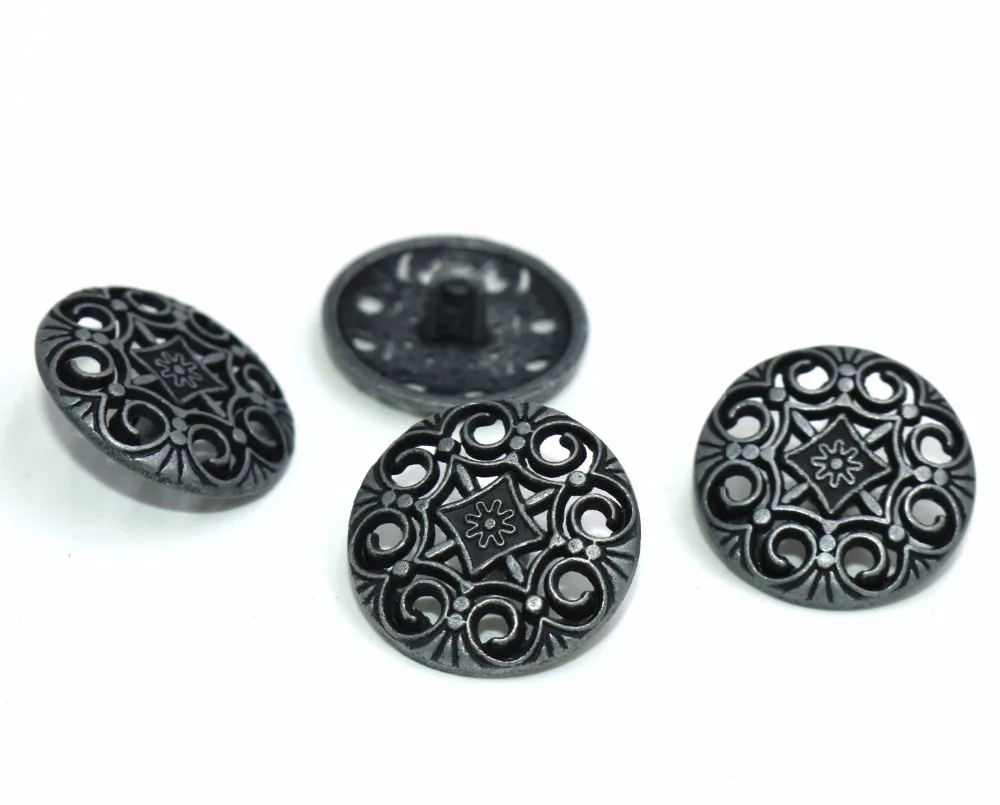 20pcs 21mm Antique Metal Shanked Buttons Engraved Pattern Metal Buttons Fit Sewing Buttons Scrapbooking Crafts