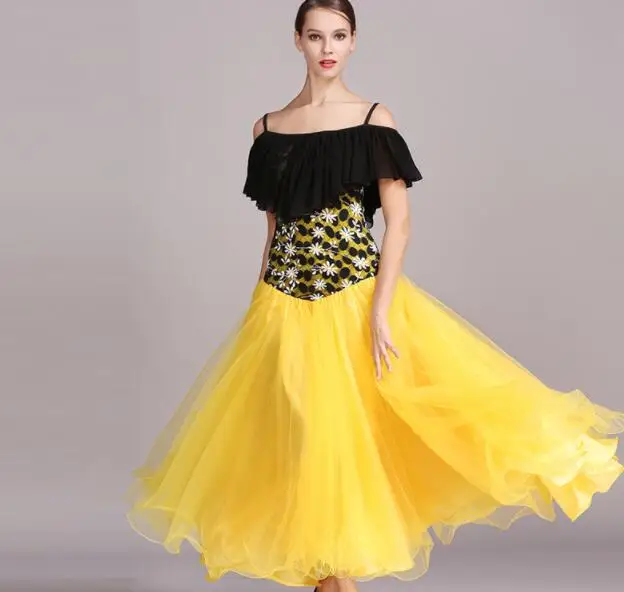 

Ballroom Dancing Dresses Waltz Dresses For Women ballroom Dancing Clothes Foxtrot Flamenco 1736 Dance Costumes yellow green