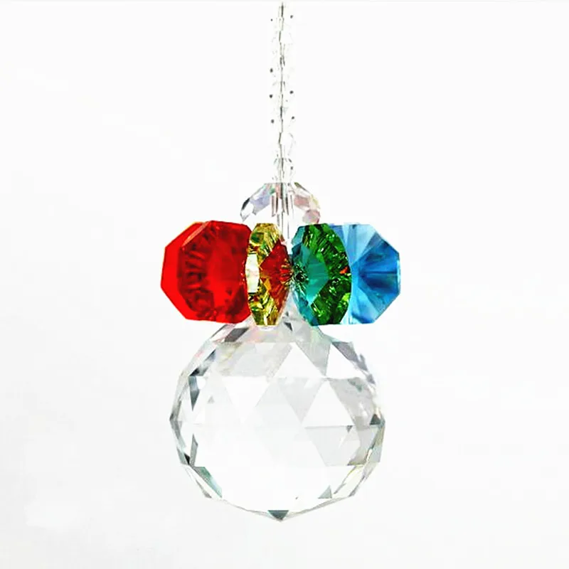 

DIY Suncatcher 1pc 30x400mm(H) Crystal Beads With Crystal Faceted Ball For Christmas Tree Ornament Decoration/ Hanging Drop