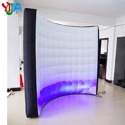 LOGO Free LED Inflatable Photo Booth Wall for Event and Exhibitions Come with UL Air Blower with LED Light Strips and Remote