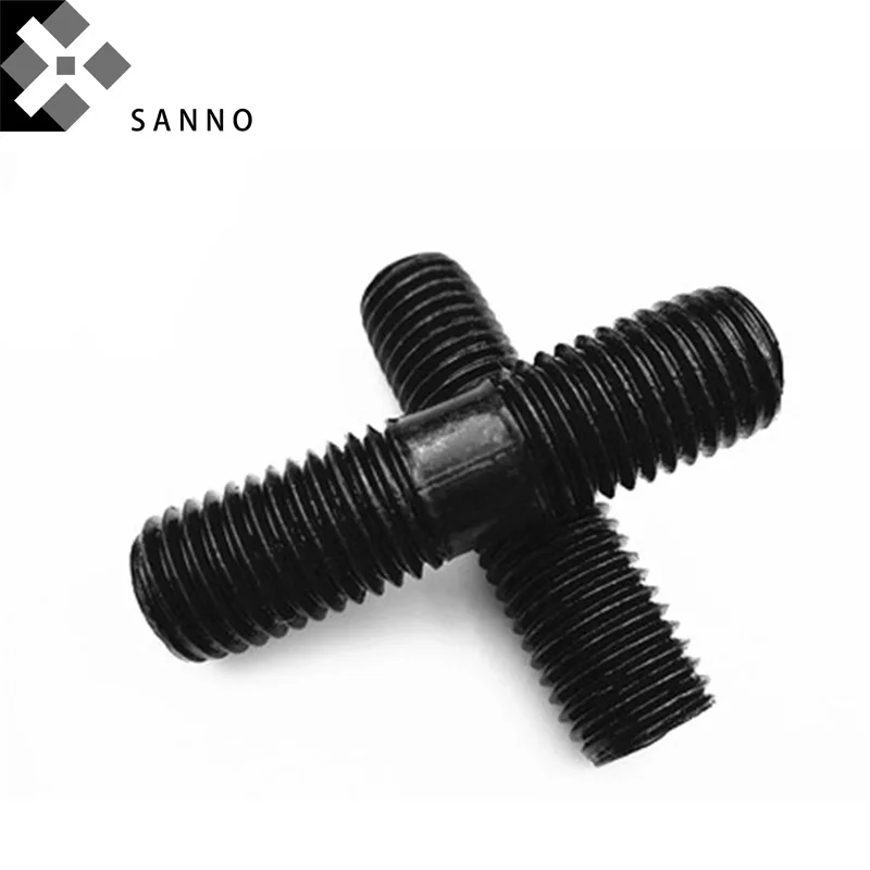 20pcs 4.8 Grade GB901 Black Double End Thread Stud Rods  M12X40 - M12X200 Metric Steel Threaded Rods Bolts
