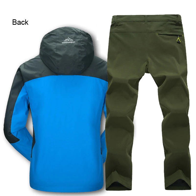 TRVLWEGO Jacke Hose Wandern Camping Frühling & Herbst Outdoor Single Wasserdicht 20000MM Herren Windschutz Trekking Mantel Hose – Detail 3