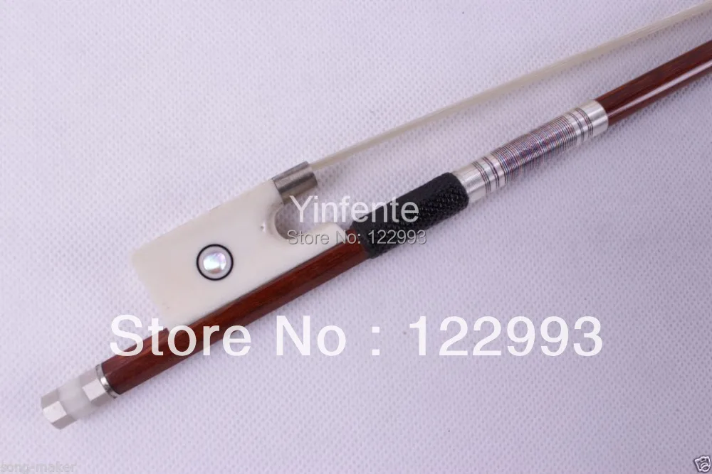 

One Violin Bow Ox horn Frog Brazilwood Round Stick New 4/4 1 pcs #46