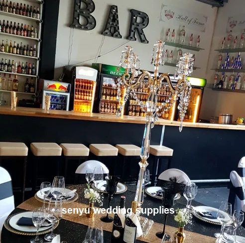 5pcs)New tall H70cm/100cm crystal acrylic candle holders crystal candelabras for weddings senyu0299