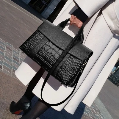 Fashion Alligator Women Handbags Serpentine Top-Handle Bag Women Crossbody Bags High Quality PU Leather Ladies Messenger Bags